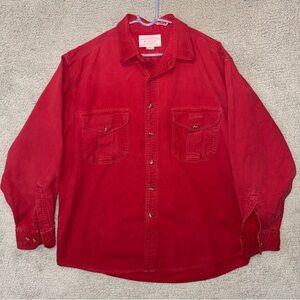 Filson Flannel Shirt Men's XL Red Vintage Heavyweight Chamois Pockets